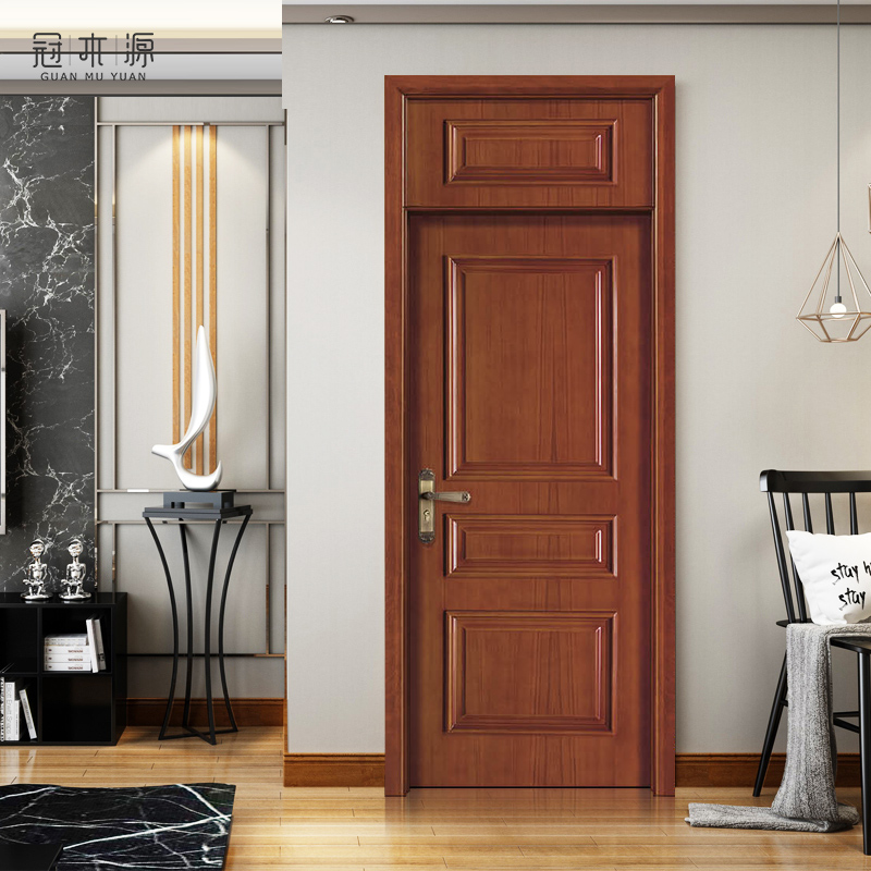 冠木源橡木烤漆中式客廳扣線房間門超高封板