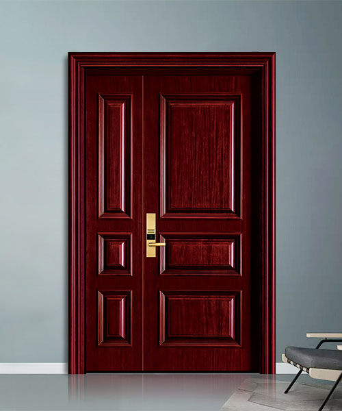 工程批發_橡木門雙開實木門_可按需定制